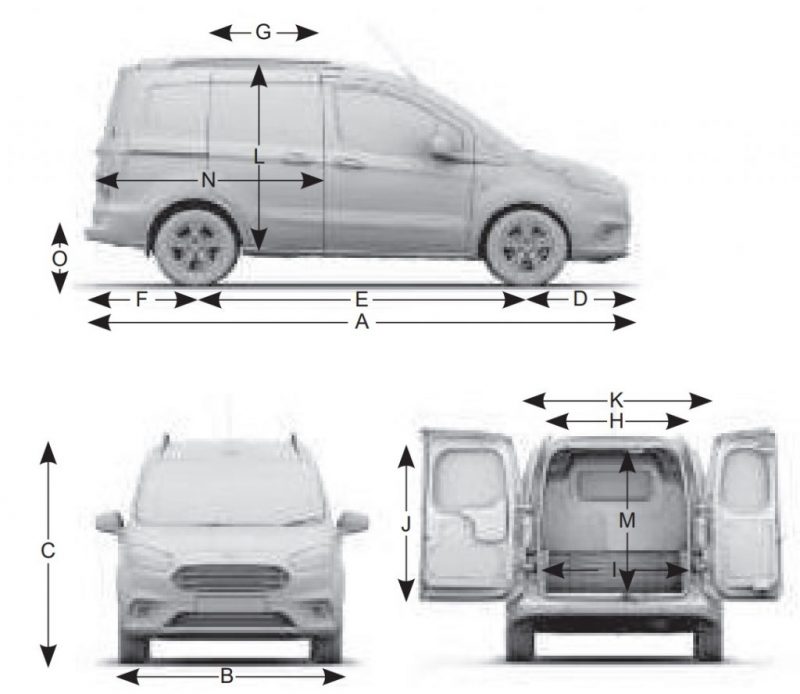 Размер форд коннект. Ford Courier 2023 габариты. Ford Transit габариты багажника. Ford Transit connect характеристики кузова. Ford Tourneo connect габариты.